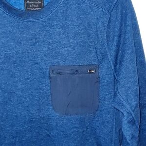 Rare- Abercrombie&Fitch Heathered Navy  poly-cotton sweat shirt Men's sz. Small